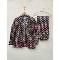 Pyjama d'été léger et élégant en coton thermique pour femme, fait main en Inde, imprimé à la main, confortable et séchage rapide