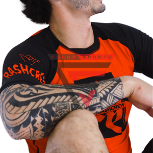 Rashguard personnalisé imprimé UPF50 antibactérien, imprimé par transfert thermique, MMA BJJ OEM, homme, manches longues, respirant, séchage rapide - Product Image 4