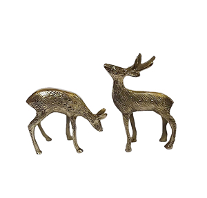 Elegante ciervo dorado escultura de latón de lujo abstracto Metal decoración del hogar estatuilla Vintage Feng Shui significado adornos de estilo artístico - Product Image 1