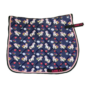 Almohadillas para SILLÍN de caballo de polialgodón con estampado de caracteres multicolores Premium ecuestre inglés occidental de secado rápido transpirable - Product Image 3