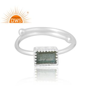 Anillo de piedras preciosas de labradorita Natural de Plata de Ley 925, joyería personalizada para mujer, regalo para ella - Product Image 3