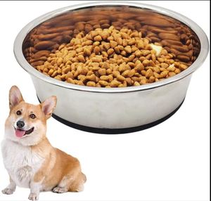 ชามอาหารสุนัขชามอาหารหนักทำจากสแตนเลสมีฐานยางกันลื่น - Product Image 1