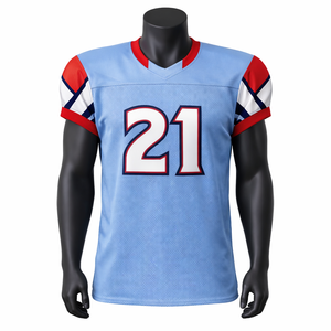 Maillot de football américain fabriqué en usine, design personnalisé à blocs de couleurs, vêtement d'équipe léger - Product Image 1
