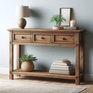 Console en bois polyvalente utilisée dans les chambres à coucher pour afficher des photographies de lampes ou des accessoires personnels - Product Image 5