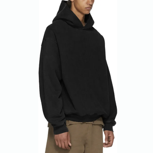 Sweat-shirt à capuche lourd de 400 g/m² sans cordon de serrage, fabriqué en usine, lavé à l'acide, en tissu éponge français, surdimensionné, sweat-shirt vierge - Product Image 5