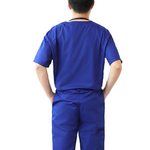 Uniforme de Trabajo Azul de Punto para Hombre, Duradero, para Hospital, Ajuste Relajado Tradicional, Elástico, Personalizable, con Detección de Agujas - Product Image 5