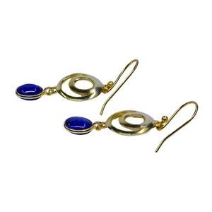 Conjunto de Pendientes de Hoja para Mujer, Clásicos y Elegantes, de Plata de Ley 925 Chapada en Oro con Piedra Preciosa de Cianita - Product Image 6