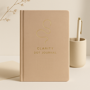 Carnet de notes LABON Clarity Dot Journal, couverture rigide en lin avec design en feuille d'or pour le journaling, la planification, l'écriture et la pleine conscience - Product Image 1