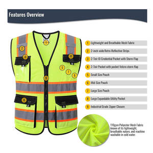 Gilet de sécurité réfléchissant, bande de sécurité personnelle, construction, haute visibilité, sécurité au travail, vêtements de protection à haute résistance - Product Image 4