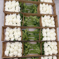 Roses blanches au toucher réel, roses artificielles de haute qualité, fleurs réalistes, arrangements floraux de mariage, roses longue durée, vente en gros