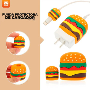 Kawaii Hamburger <b>Charger</b> Cube Protective Case - Assorted Colors - Product Image 2