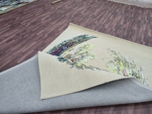 Tapis en couches abstrait gris de luxe tapis texturé moderne à motif rectg pour salon chambre tapis en laine touffeté à la main de haute qualité - Product Image 6