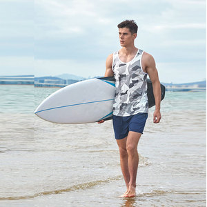 เสื้อกล้ามออกกำลังกายผ้าระบายอากาศสำหรับผู้ชายเสื้อกล้ามออกกำลังกายแบบเรียบสำหรับยิม - Product Image 3