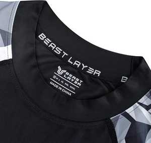 เสื้อรัดกล้ามเนื้อออกกำลังกายผู้ชายแบบแห้งเร็ว UPF50+ พิมพ์โลโก้ตามสั่งขายส่ง - Product Image 6