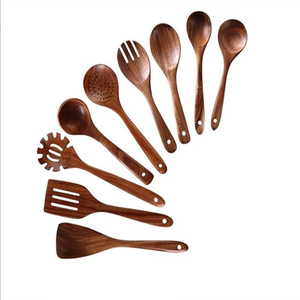 Customized <b>Wooden</b> <b>Spatula</b> Utensil Wood Kitchen Cooking Tools Set Salad Acacia Wood Cookware Spoon for Nonstick Pots - Product Image 1