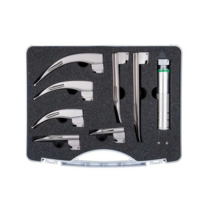 Premium Quality Macintosh Laryngoscope Set 3 Blades Fiber <b>Optic</b> Customizable German Stainless Steel Manual Power Source - Product Image 4