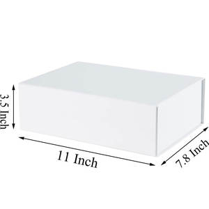 Boîte-cadeau blanche de 11x7.8x3.5 pouces avec couvercle magnétique boîtes de chemise de garçon d'honneur pliables pour emballage cadeau de vêtements - Product Image 5