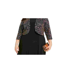 Veste de soirée boléro noire pour femme Jessica Howard, petite taille, ornée de paillettes, avec logo personnalisé, idéale pour les manteaux d'automne - Product Image 2