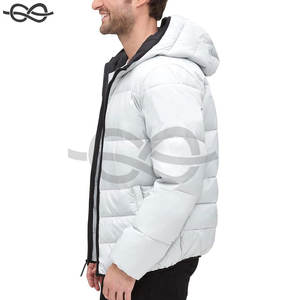 Veste à Capuche Homme Résistant à l'Eau Logo Doudoune Tailles Standard et Grandes Tailles Ultra Loft Argent XX-Large - Product Image 3