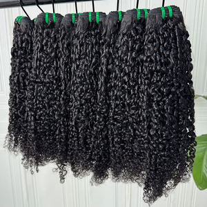 Extensions de cheveux humains noirs naturels, bouclés style pixie, texture complète, boucles serrées et douces, pour coiffures courtes et bouclées. - Product Image 6