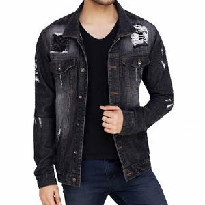 Veste en jean pour hommes avec logo personnalisé, vêtements d'extérieur confortables en jean à manches longues, vente directe en usine - Product Image 2
