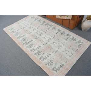 พรมขนาด 3.8x6.8 ฟุต, พรมวินเทจตุรกี, พรมลายดอกไม้สีขาวเทา - Product Image 3