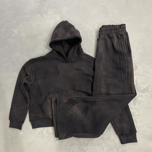 Streetwear personnalisé survêtement soleil délavé rayé pull à capuche et pantalon de survêtement ensemble de jogging survêtement pour hommes - Product Image 4