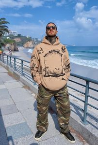 Hombres Vintage Graphic Hoodies Jesús Impresión Alfabeto Graffiti Hoodie Algodón Cálido Pullover 100% Algodón - Product Image 4