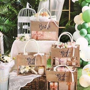 Sac de plage pour mariée avec fenêtre en film PVC transparent pour femmes, demoiselles d'honneur, fiançailles, enterrement de vie de jeune fille, 8 pièces - Product Image 4