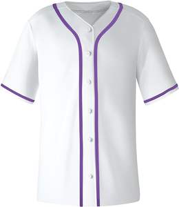 Jersey de equipo de béisbol de manga corta para hombre con botón liso hacia abajo Jersey liso Jersey de béisbol - Product Image 4