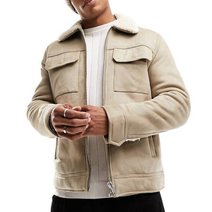 Veste en cuir de vache de haute qualité pour homme, poches sur la poitrine, décontractée, fermeture éclair, hiver 2026 - Product Image 1