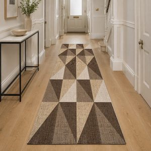 Tapis de salon en chenille antidérapant, imprimé numériquement, lavable en machine, beige et marron, style moderne et vintage, vente en gros, modèle LXDP-0690 - Product Image 5