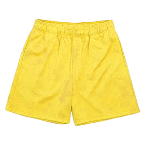 Short de gymnastique pour hommes, entraînement de course à pied, musculation lourde, fitness, sports athlétiques, short en maille polyester, short uni avec cordon de serrage - Product Image 2