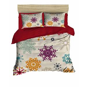 Parure de lit double de Noël festive en coton Ranforce classique, imprimé numérique, pour la maison - Product Image 3