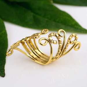 Modern Design Boho Swirl <b>Ring</b> Ethnic Brass <b>Rings</b> Women 18k Gold Plated Tribal Filigree <b>Statement</b> Band <b>Ring</b> for Wholesale/OEM/ODM - Product Image 6