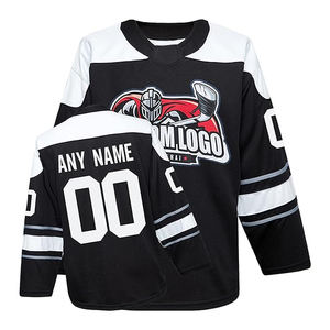 Camiseta de Hockey sobre Hielo Personalizada al por Mayor, Transpirable, Ecológica, 100% Poliéster, Impresión por Sublimación, Cuello en V, Nombre del Equipo - Product Image 2