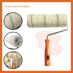 Rouleau à peinture professionnel 20 mm, microfibre, cadre en polypropylène, poignée en polypropylène, qualité professionnelle, peintures intérieures/extérieures, 9 longueurs - Product Image 2