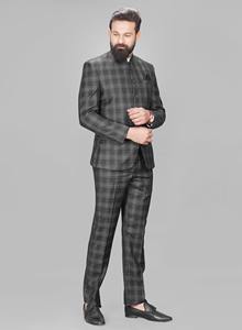 Traje Básico de 2 Piezas para Hombre, Traje de Estilo Jodhpuri de Poliéster, Corte Regular Largo, Antiarrugas, Transpirable, Características Formales - Product Image 2