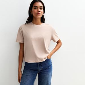 CAMISETA LISA PARA MUJER CAMISETA DE MANGA LARGA CON CUELLO REDONDO Camiseta en blanco para mujer Camiseta personalizada de algodón con serigrafía teñida lisa - Product Image 1