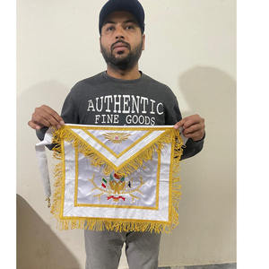 REGALIA MASÓNICA, DELANTAL Y COLLAR DE EX-FRATERO MAESTRO + JOYAS, TERCIOPELO AZUL BORDADO A MANO, TERCIOPELO AZUL A JUEGO, Gran Inspektor Francés 2026 - Product Image 4