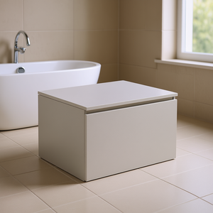 Meuble sur pied Vieste 60 cm avec 1 tiroir en gris nacré pour articles de bain et toilettes - Product Image 3