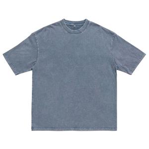 Camiseta de algodón 100% antiarrugas Vintage inteligente para hombre, ajuste suave y holgado con lavado ácido, estampado de logotipo personalizado, estilo de calle - Product Image 1