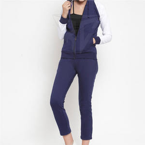 ชุดวอร์ม2ชิ้นสำหรับผู้หญิงชุดออกกำลังกายฟิตเนสฤดูหนาวโลโก้แบบกำหนดเอง - Product Image 5