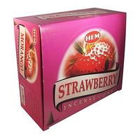 Conos de Incienso HEM de Carbón Vegetal Negro Sólido con Aroma a Fresa, 12 Cajas, Aroma Dulce y Frutal, Meditación, Relajación, Fragancia para el Hogar, Hechos a Mano