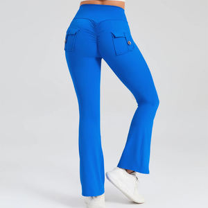 Leggings de contrôle du ventre sans couture taille haute pour femmes tissu respirant à séchage rapide pour Yoga décontracté course à pied Gym-motif solide - Product Image 3