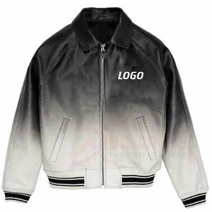 All-Season Varsity Chaqueta de vuelo de cuero real Multi-Color American Bomber Style Plus Size Impermeable para tallas de temporada de invierno - Product Image 5