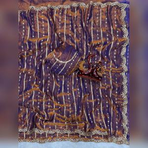 Sari Festivo para Ceremonias y Fiestas, Listo para Usar, con Blusa Cosida, Hermosa Lentejuelas, Elegante, al por Mayor - Product Image 2