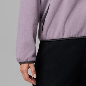 Sweat-shirt pour femmes en polaire avec logo personnalisé, col montant et style décontracté, couleur contrastée, pour l'hiver, prix de gros - Product Image 3