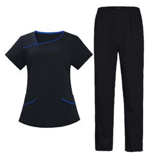 Ensemble d'uniformes médicaux d'hôpital sur mesure de haute qualité en tissu tissé à manches courtes pour infirmières - Product Image 3