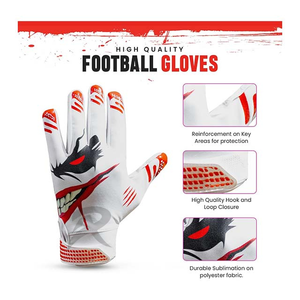 Gants de football américain pour receveur, antidérapants, en silicone, pour adultes et jeunes, design personnalisé, légers, durables, équipement pour le sport - Product Image 3